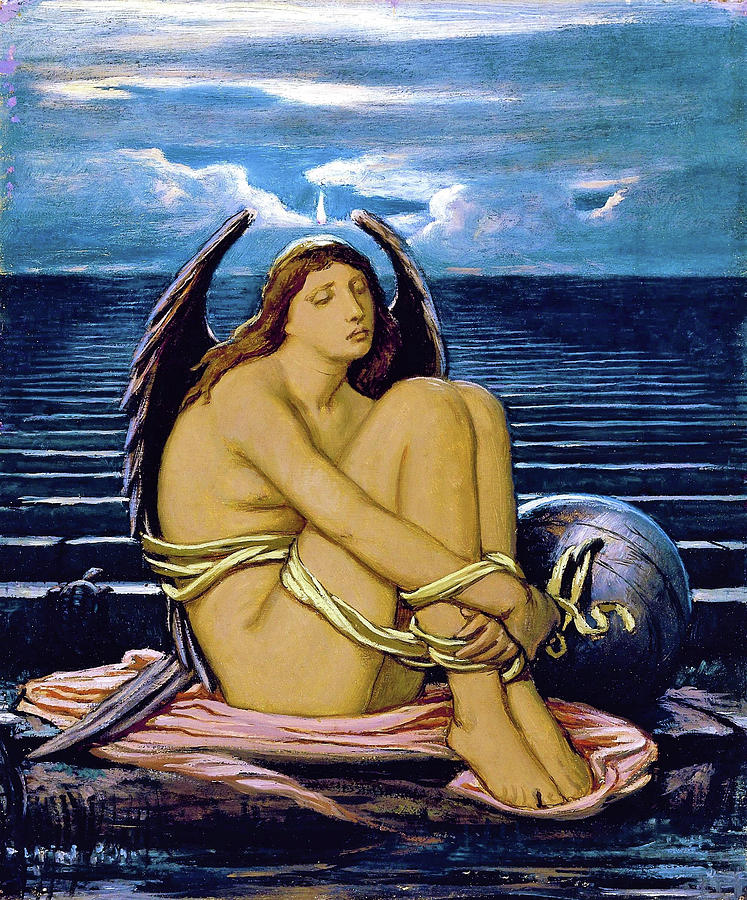 Elihu Vedder Painting - Soul In Bondage, 1896 - Digital Remastered Edition by Elihu Vedder