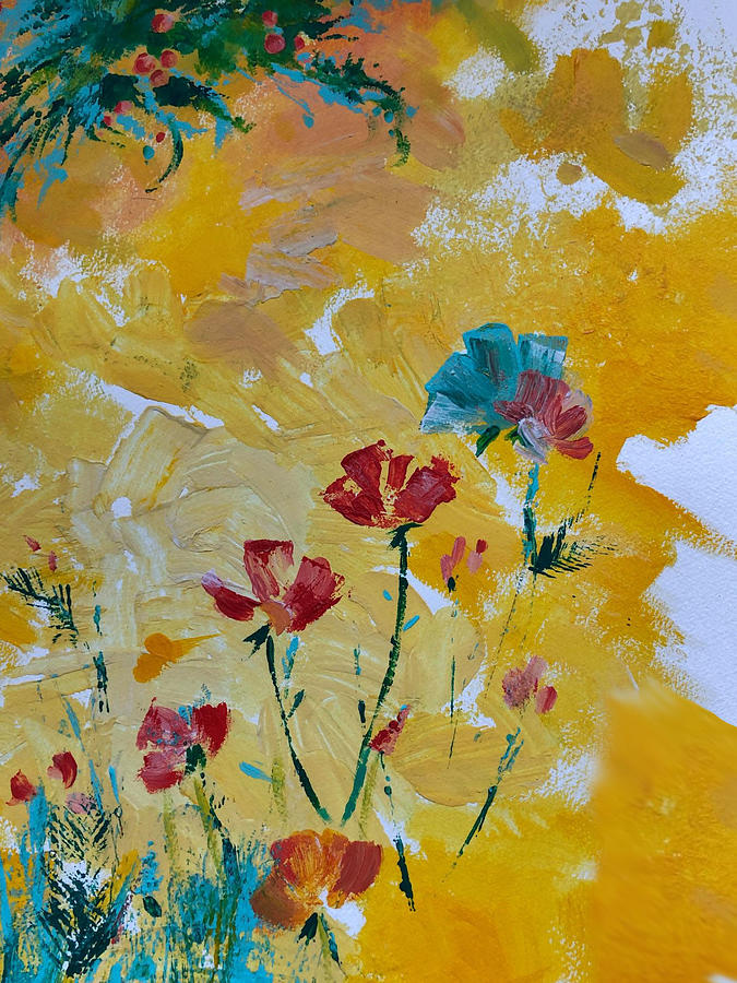 Soulful Blossoms Print Painting by Shreya Sen