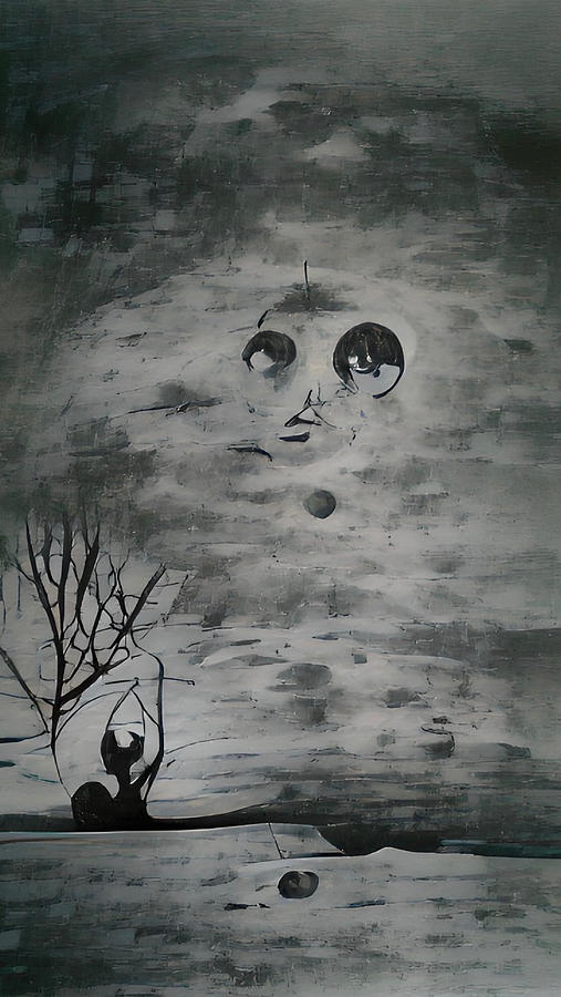 Soulful Moon Face Digital Art by Vennie Kocsis