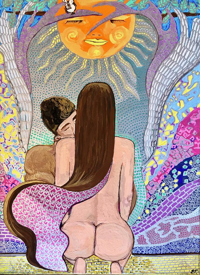 Lovers - A Contemporary Art Love Story Mixed Media by Evjenia Psarris Lovers - A Contemporary Art Love Story Mixed Media by Evjenia Psarris