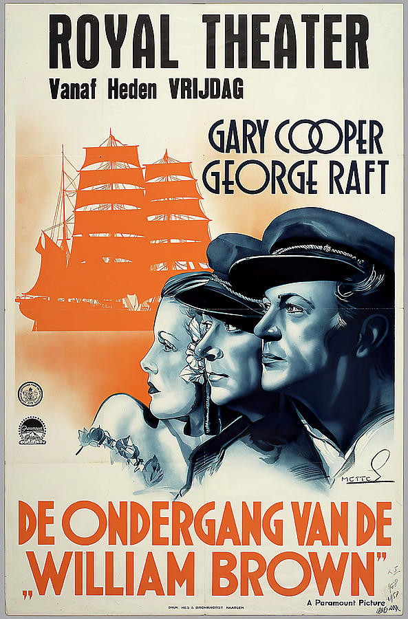 Souls at Sea, 1937 - art by Frans Mettes Mixed Media by Movie World Posters