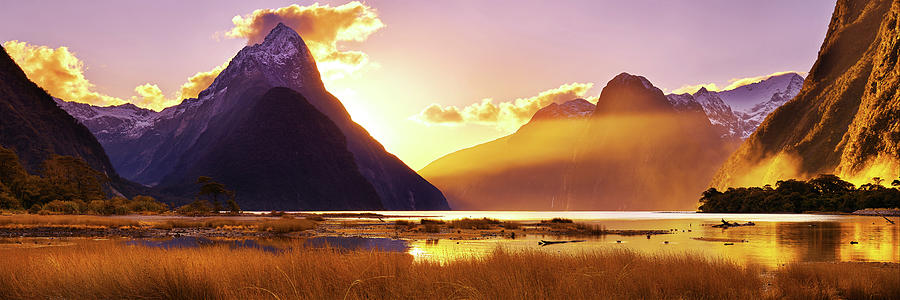 Milford Sound Photograph - Sound Of The Sun by Alexander Vershinin
