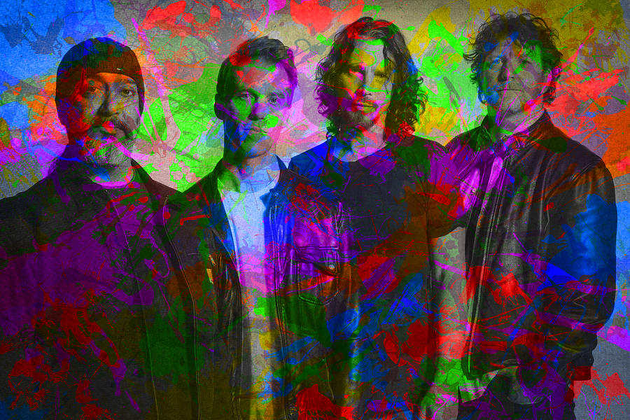 Soundgarden Mixed Media - Soundgarden Band Paint Splatters Portrait by Design Turnpike