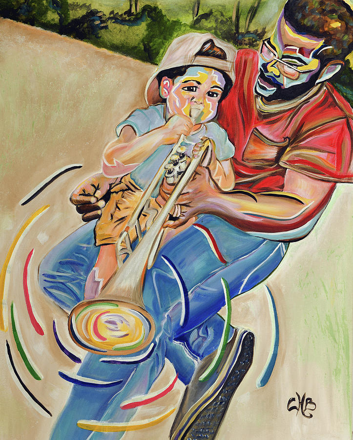 Sounds of Fatherhood Painting by Chiquita Howard-Bostic