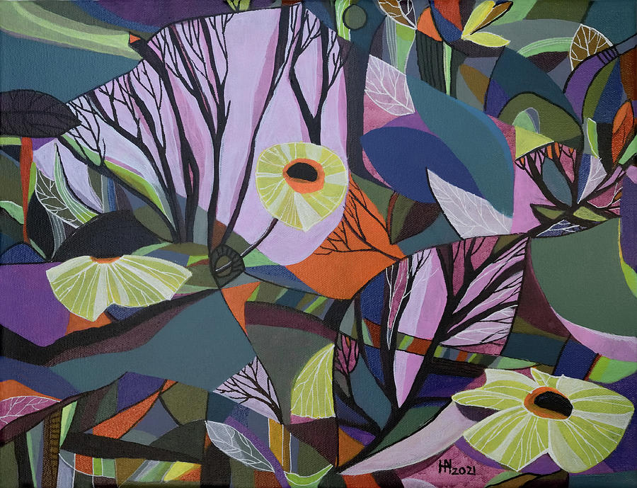 Abstract Painting - Sounds of the Forest by Aniko Hencz
