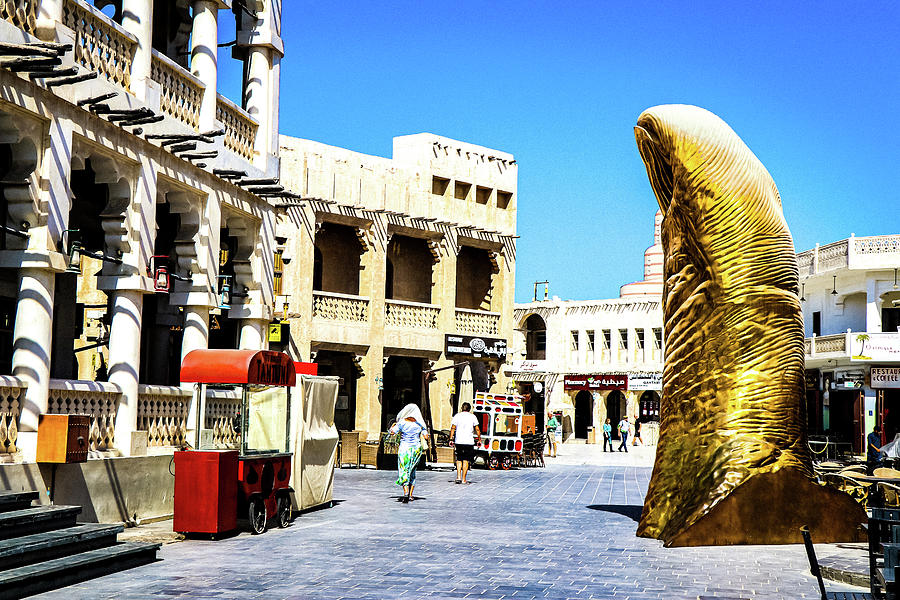 Holiday Photograph - Souq Waqif Golden Thumb by Shelly John