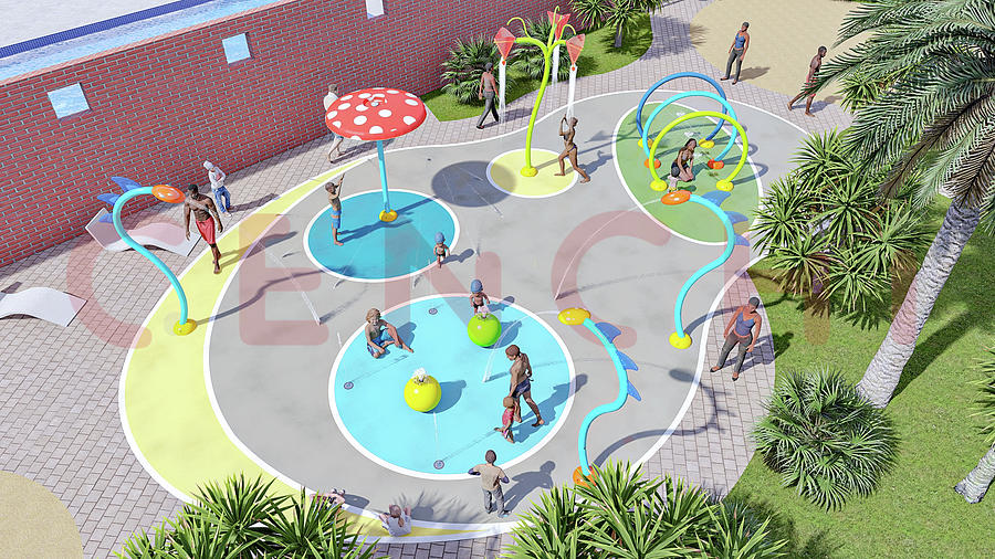 South Africa Project Seaworld Splash Pad 3D Design Drawing by Yulian