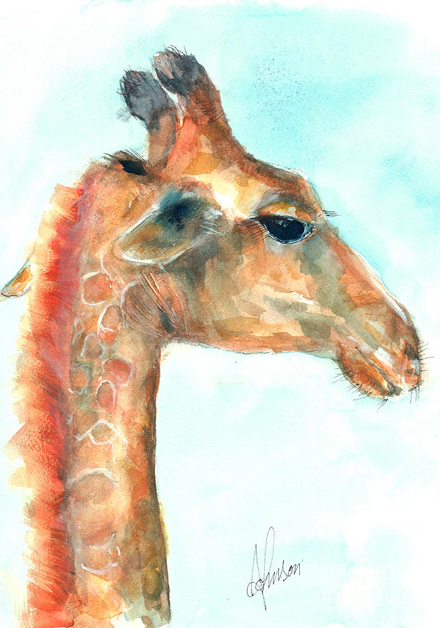 South African Giraffe Painting by Susan Blackaller-Johnson