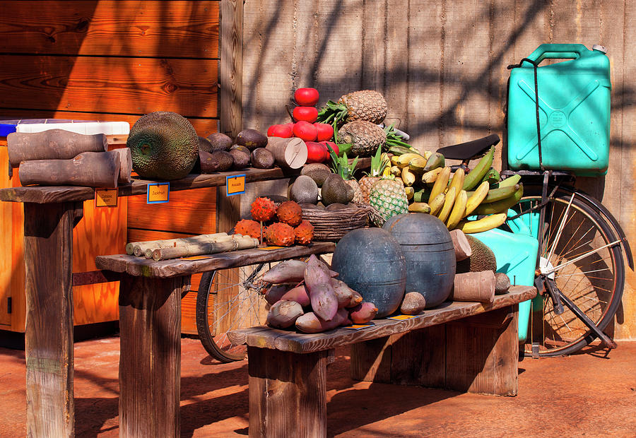 Fruit Photograph - South American market vendor by Flees Photos