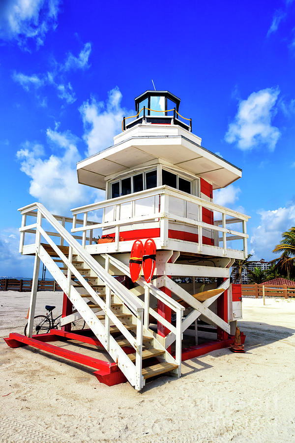South Beach Lifeguard Chair in Miami Photograph by John Rizzuto