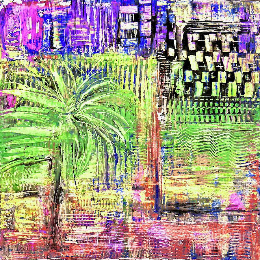 South Beach Palms Painting by Patty Donoghue
