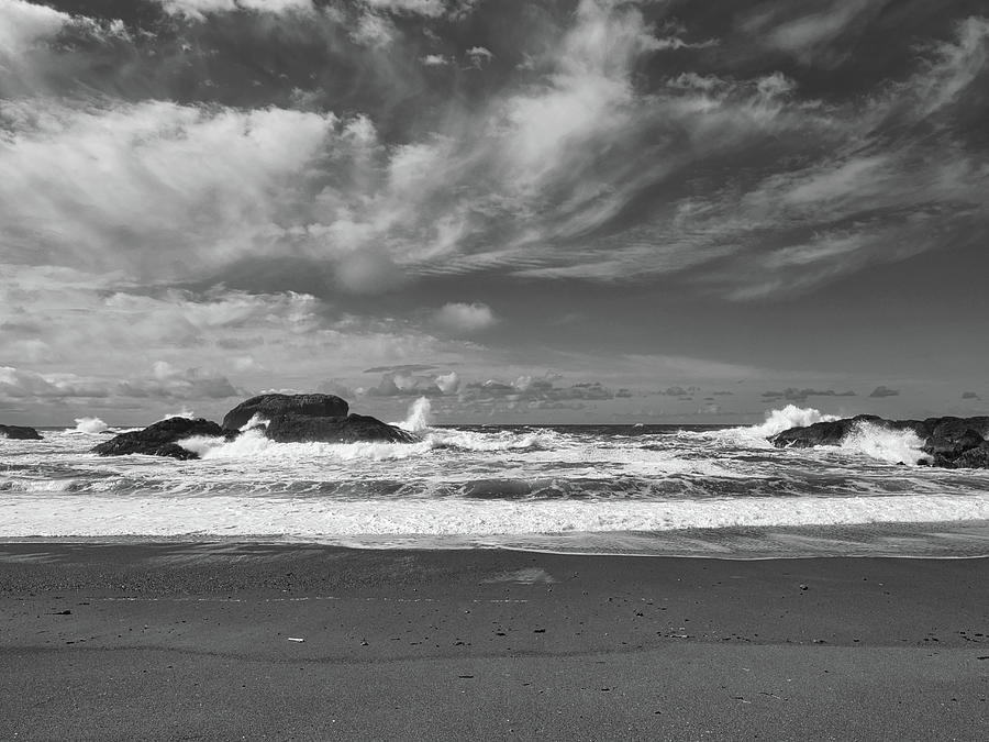 South Beach Vista Black and White Photograph by Allan Van Gasbeck
