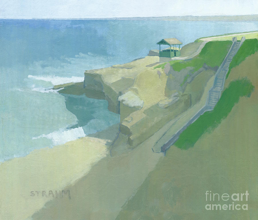 South Boomer Point La Jolla San DIego California Painting by Paul Strahm