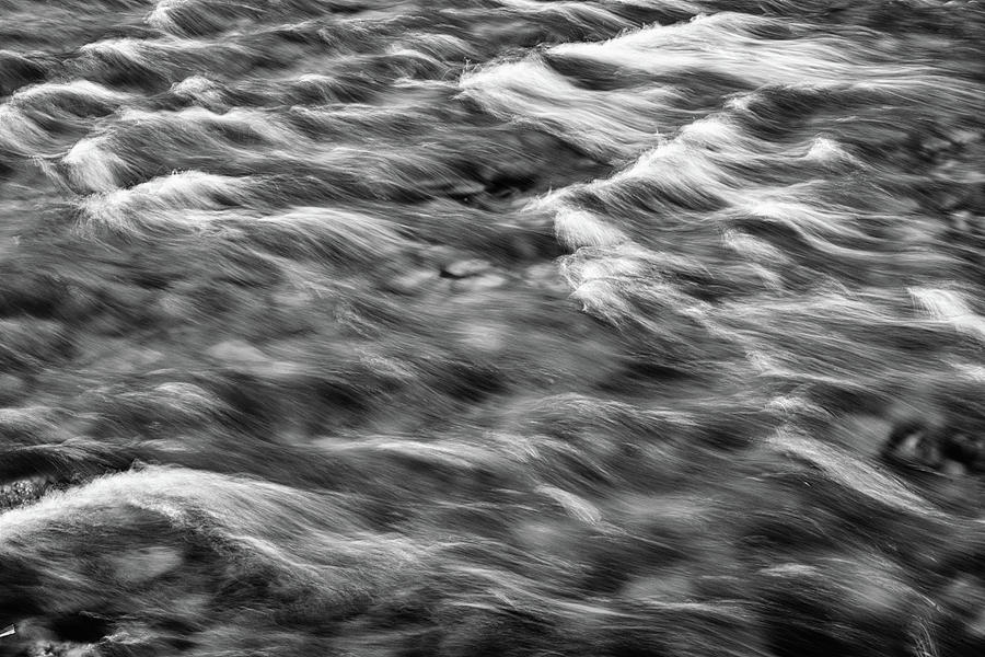 South Boulder Creek Flow In Black And White Photograph