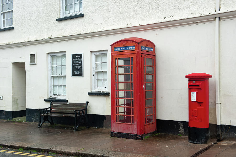 South Brent Red Telephone Box Dartmoor Photograph