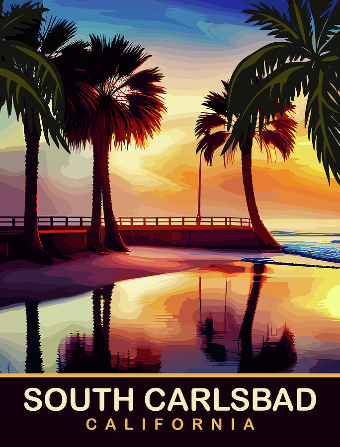 Summer Digital Art - South Carlsbad, California by Long Shot