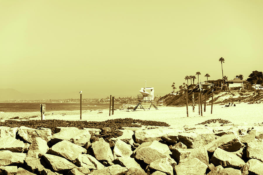 South Carlsbad State Beach Retro Cool Photograph by Joseph S Giacalone
