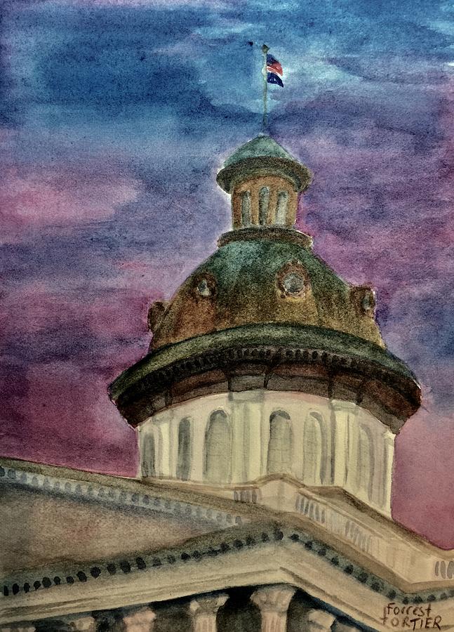 South Carolina Capital Dome Painting by Forrest Fortier