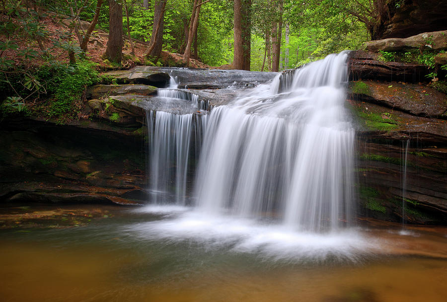 South Carolina Outdoors Nature Waterfall Landscape Greenville SC Photograph by Dave Allen