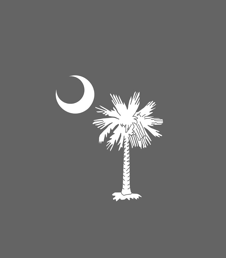 South Carolina State Flag Palmetto Tree Crescent Moon SC Digital