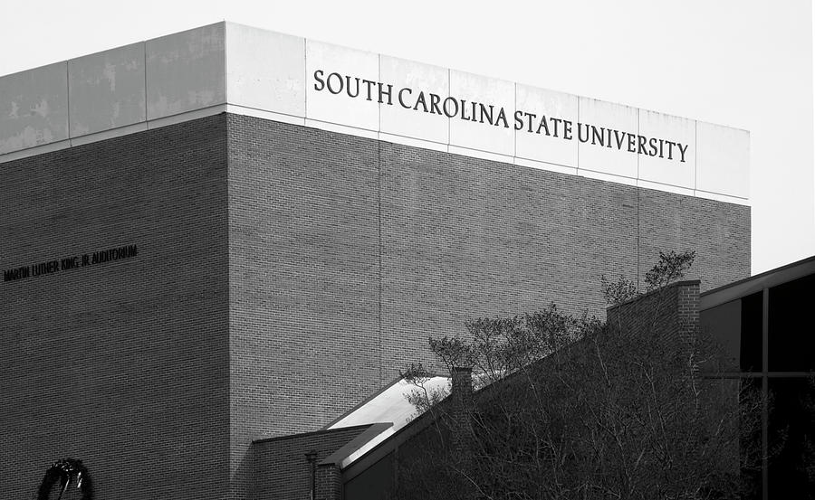 South Carolina State University Auditorium Orangeburg bw Photograph by Bob Pardue