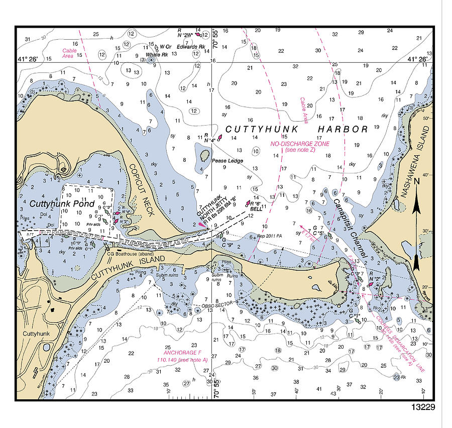 Cuttyhunk Harbor South Coast Of Cape Cod And Buzzards Bay Chart 13229sc ...