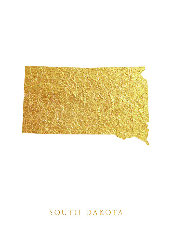 South Dakota Gold Map #81 Digital Art by Michael Tompsett