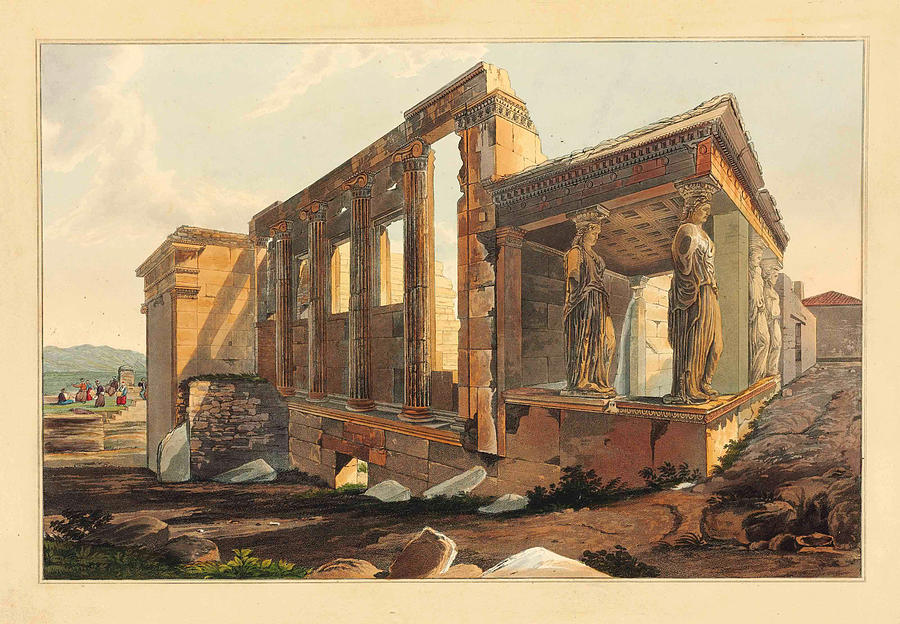 SouthEast View of the Erechtheion Drawing by Edward Dodwell Fine Art