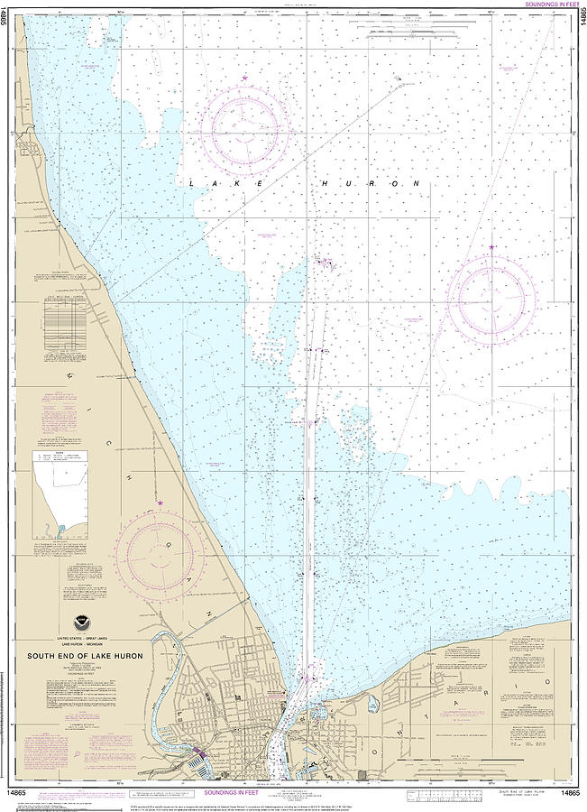 South End Of Lake Huron Nautical Chart Digital Art By John Gernatt Fine Art America