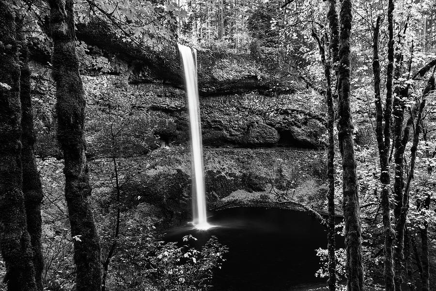 South Falls In Black And White Photograph