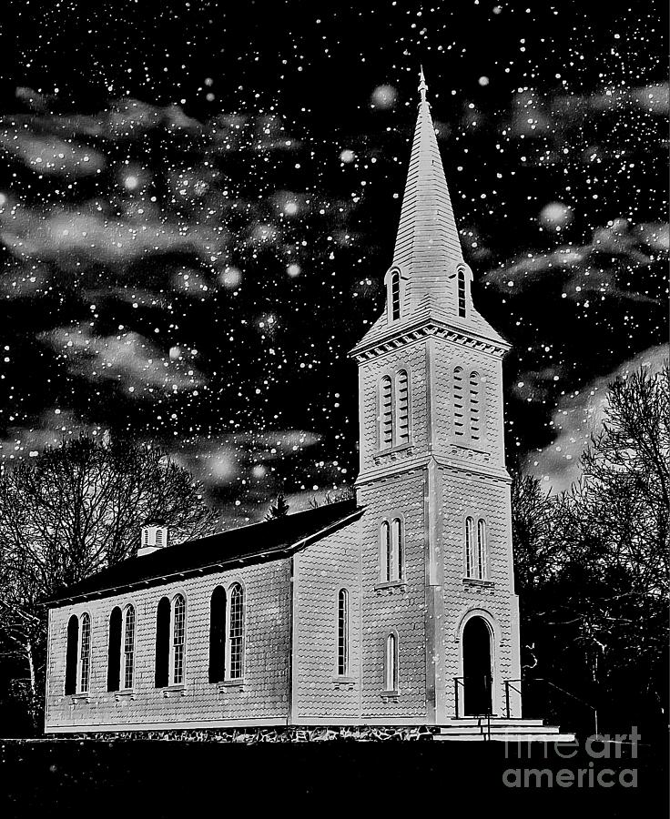South Ferry Church Rhode Island Mixed Media by Lauries Intuitive