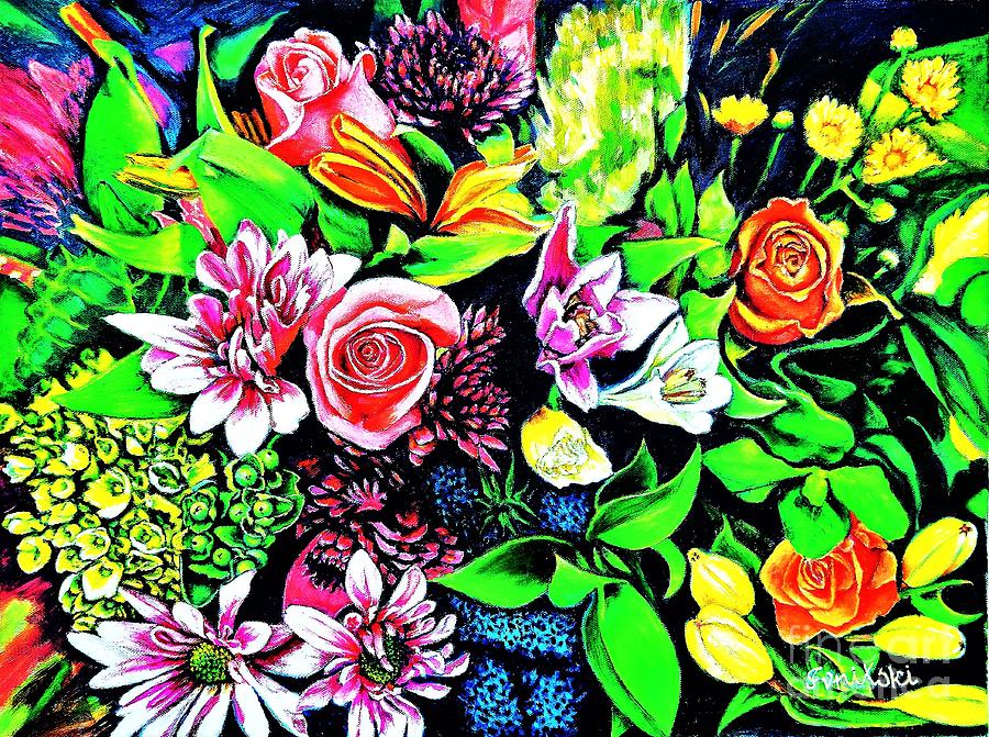 South Florida Flowers Painting by Dmitri Ivnitski