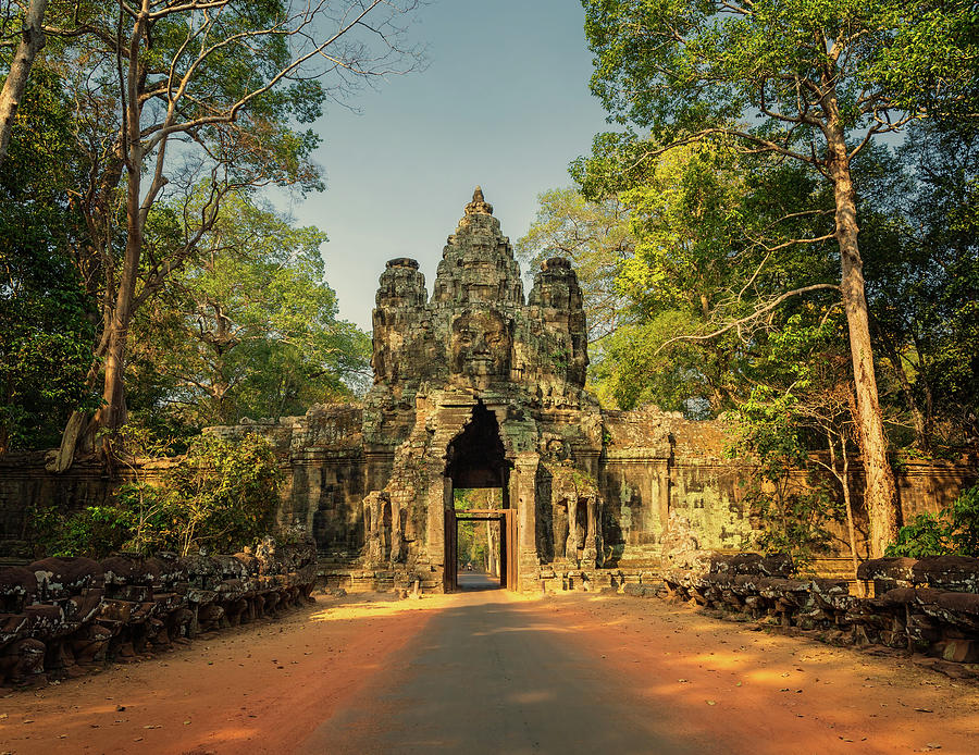 South gate to Angkor Thom in Cambodia Photograph by Mikhail Kokhanchikov