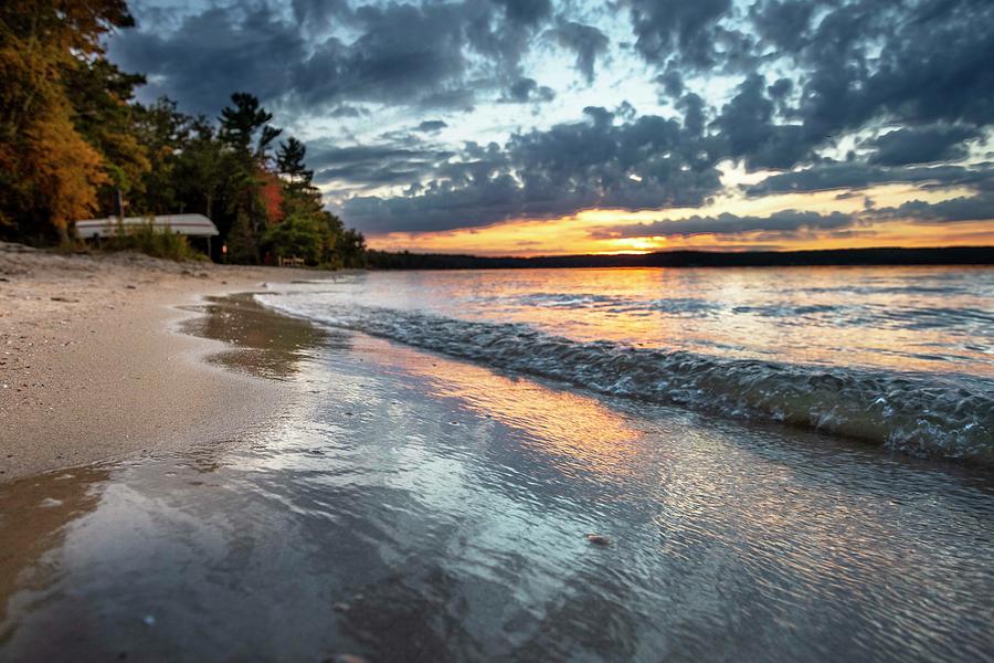 South Higgins Lake State Park Shore Sunset Photograph by Ron Wiltse