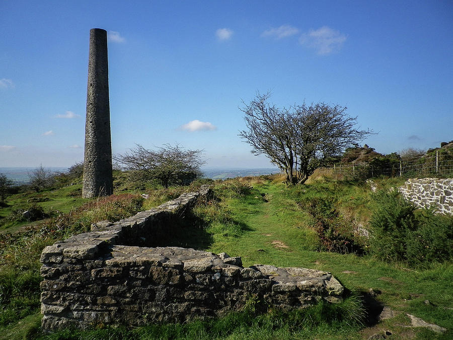 South Kit Hill Tin Mine Chimney Stack Cornwall Photograph by Richard Brookes