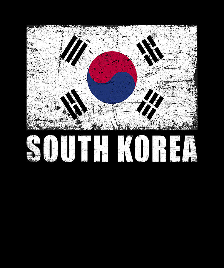 South Korea Flag Grunge Country Flag South Korea Digital Art by Manuel ...