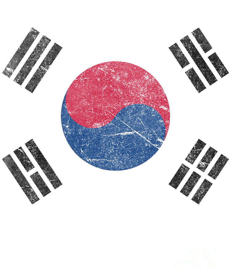 South Korea Retro Digital Art by Flippin Sweet Gear