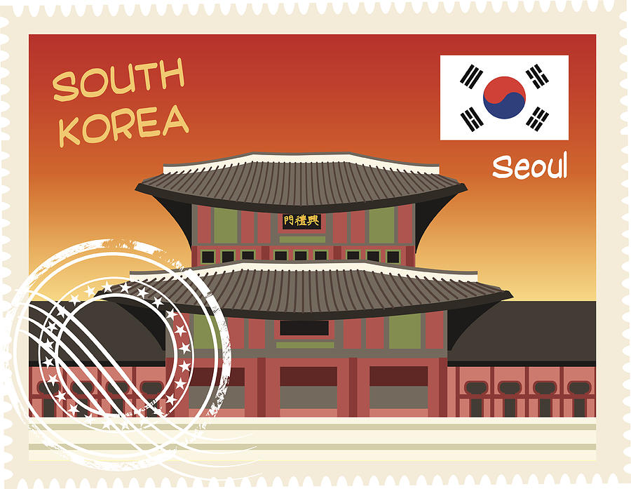 South Korea Stamp Drawing by Drmakkoy