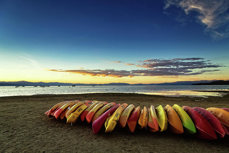 South Lake Tahoe Beach at Sunset Photograph by Ian Good