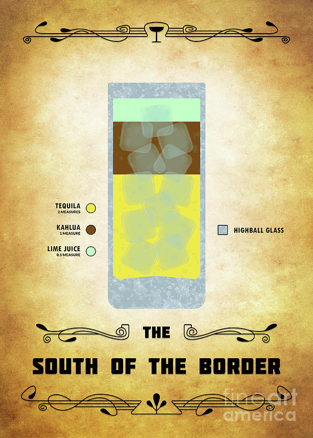 Martini Digital Art - South Of The Border Cocktail - Classic by Bo Kev