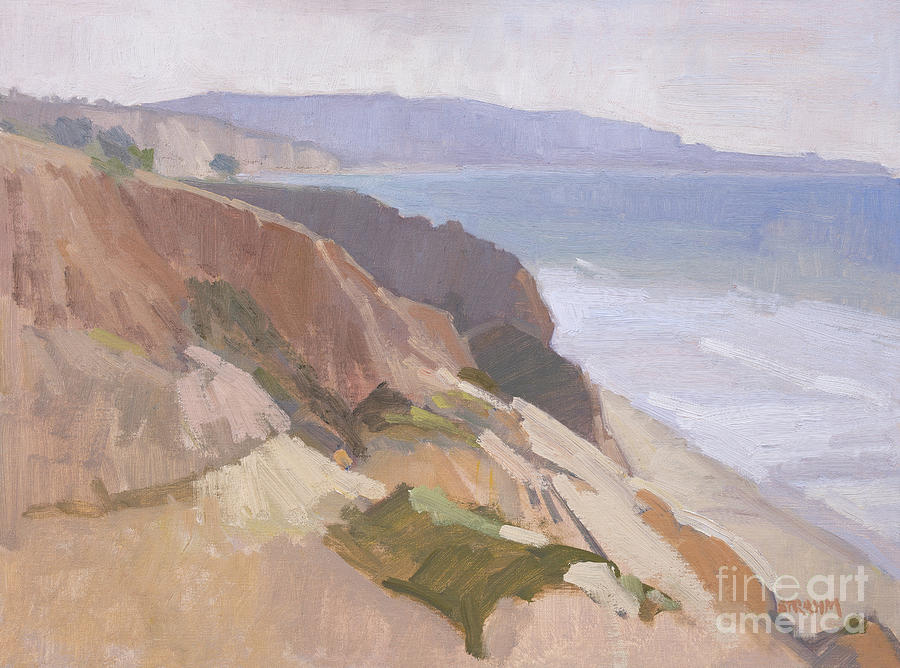 South Overlook at Torrey Pines State Reserve, San Diego, California Painting by Paul Strahm