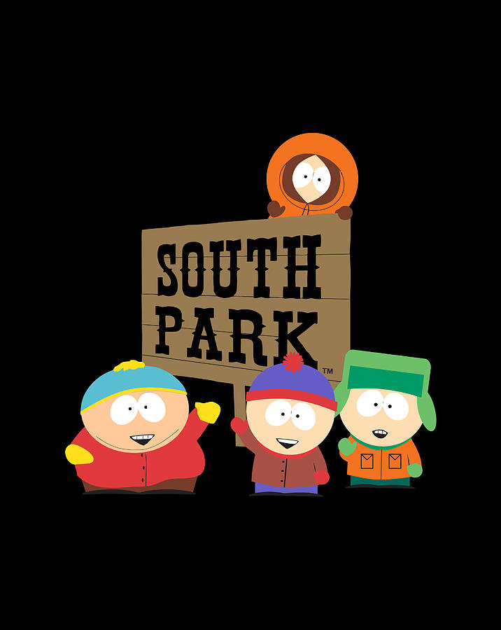 South Park Gang With Sign Digital Art by Jessika Bosch