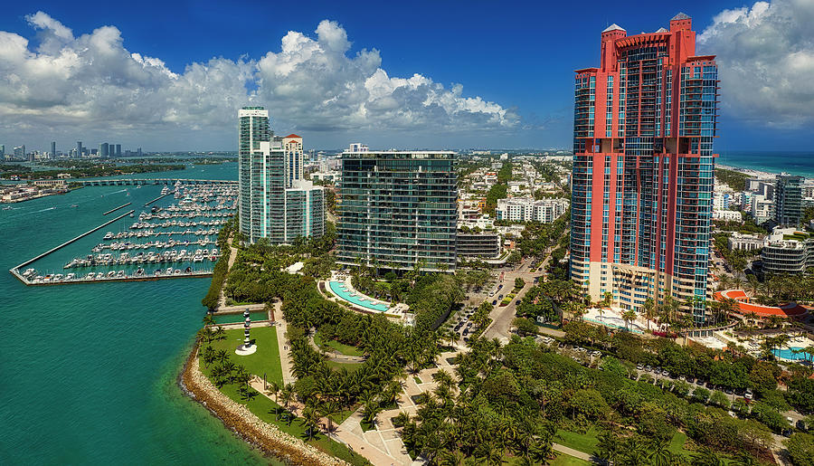 South Pointe Miami FL Aerial Photograph by Susan Candelario