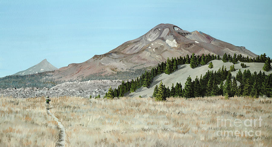 South Sister Painting by Elizabeth Mordensky