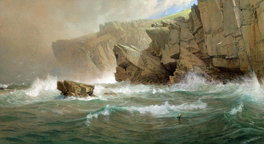 South-West Point, Conanicut Painting by William Trost Richards - Fine ...