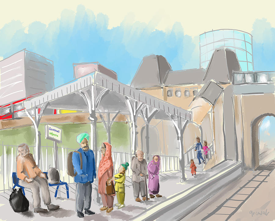 Southall Station Painting by Sukhpal Grewal Pixels