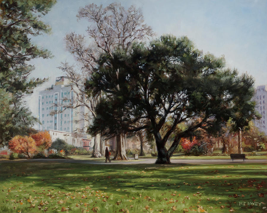 Southampton East Park in autumn Painting by Martin Davey
