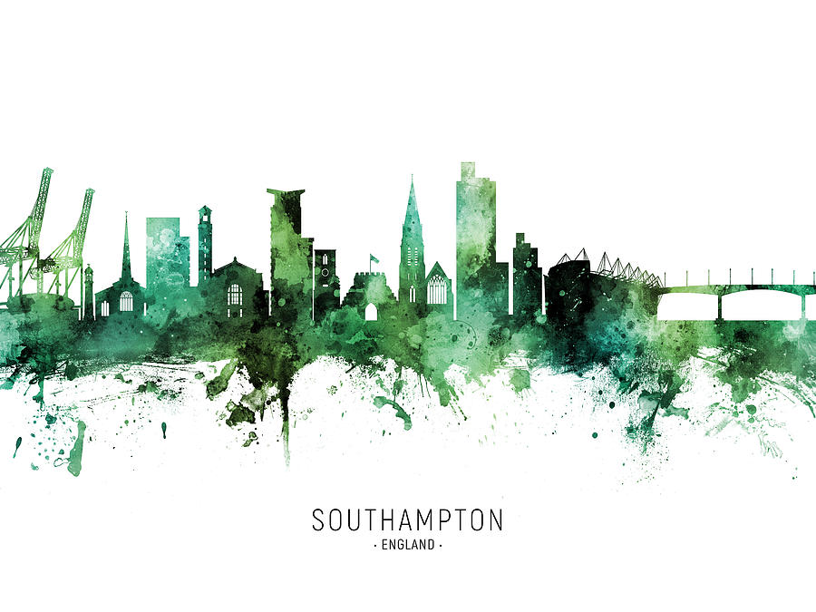 Southampton England Skyline #52 Digital Art by Michael Tompsett