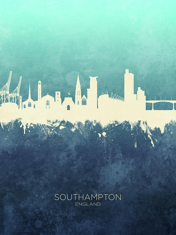 Skyline Digital Art - Southampton England Skyline #75 by Michael Tompsett