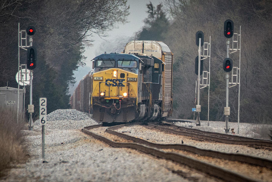 Southbound CSX Autorack at Chapel Hill Tennessee Photograph by Jim Pearson